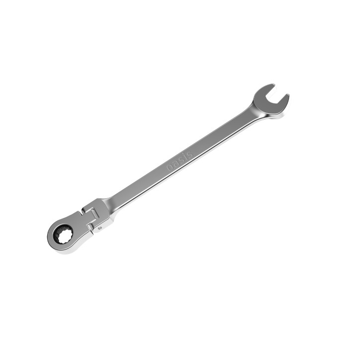 Гаечный ключ комбинированный трещоточный с шарниром Oasis 17 мм (матовый хром) 103011502024