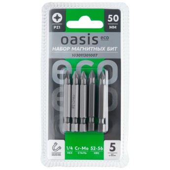Набор бит магнитных Oasis Eco PZ1x50 Cr-Mo 5 шт 103011301007