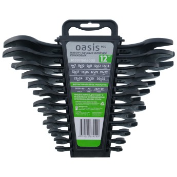 Набор гаечных ключей рожковых Oasis Eco 12 шт в холдере (фосфатированные) 103011506005