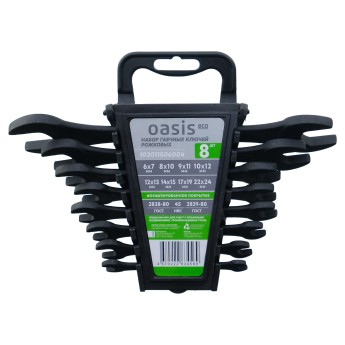 Набор гаечных ключей рожковых Oasis Eco 8 шт в холдере (фосфатированные) 103011506004