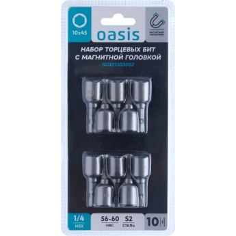Набор торцевых бит с магнитной головкой Oasis Nut-Driver10x45 S2 10 шт 103011303002